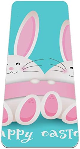 Siebzeh Mutlu Paskalya Tavşanı Premium Kalın Yoga Mat Çevre Dostu Kauçuk Sağlık ve Fitness Her Türlü Egzersiz için Kaymaz Mat