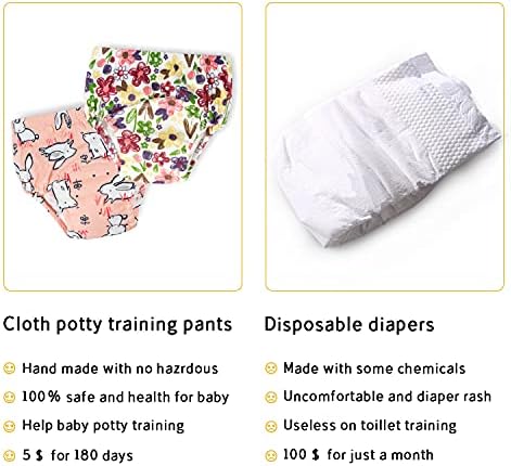 Kızlar için 8 Paket Lazımlık Eğitimi İç Çamaşırı, Maksimum Şekil Lazımlık Eğitimi Tuvalet Pantolonu 2T,3T, 4T ¡