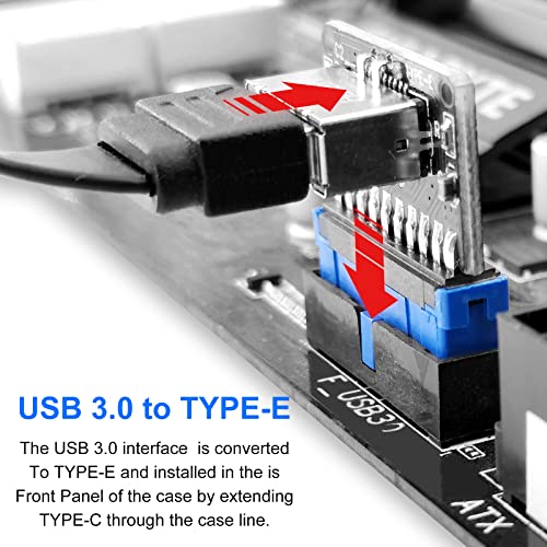 Anakart Dahili USB 3.0 (3.1 Gen 2) 19PİN Başlık Tip - E Anahtar-A 20 Pin USB 3.1 Ön Panel Soket Adaptörü Tip C Panel Montaj Başlığı