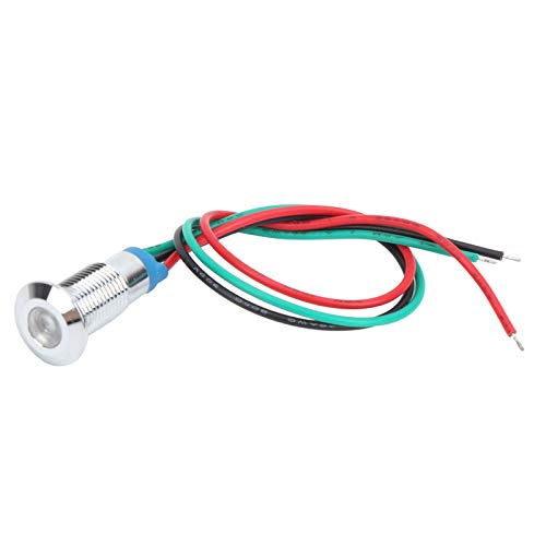 Su geçirmez LED gösterge ışığı Su geçirmez Metal Çift renkli LED 3-6 V 2‑Renk için endüstriyel kontrol aletleri için araba modifikasyonu(Kırmızı