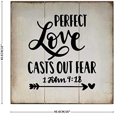 Aihesui Rustik Ahşap Işareti Mükemmel Aşk Atmalarını Korku Sıkıntılı Bak İncil Ayet Ahşap Işareti Vintage Duvar Plak Çiftlik