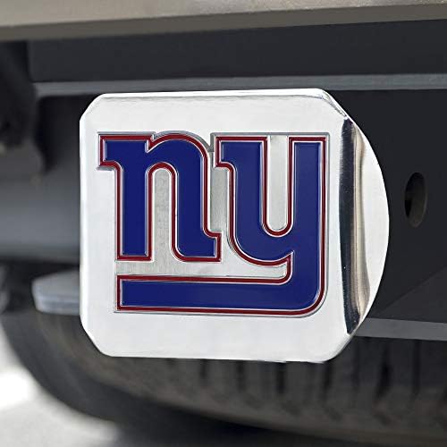 NFL New York Giants Metal Bağlantı Kapağı, Krom, 2 Kare Tip III Bağlantı Kapağı