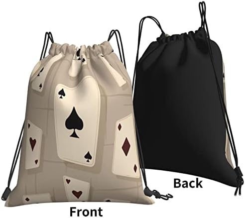 Spor salonu alışveriş spor Yoga için ipli sırt çantası Poker kartı Gery dize çanta Sackpack