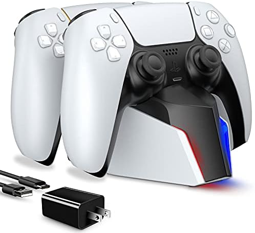 PS5 Şarj İstasyonu, 5V/2A AC Adaptörlü PS5 Denetleyici Şarj İstasyonu, LED Göstergesi, Aşırı Şarj Koruması, Sony Playstation