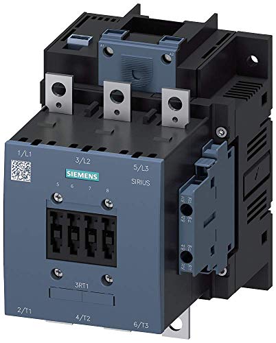 Siemens 3RT10 55-6NB36 Motor Kontaktörü, 3 Kutuplu, S6 Çerçeve Ebadı, Vidalı Terminaller, Katı Halle Çalışan Bobin , 2 NO + 2