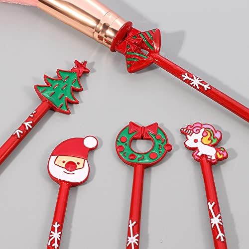 SCDZS Noel Makyaj Fırçalar Set Metal Kolu Göz Farı Kaş Toz Kozmetik Araçları