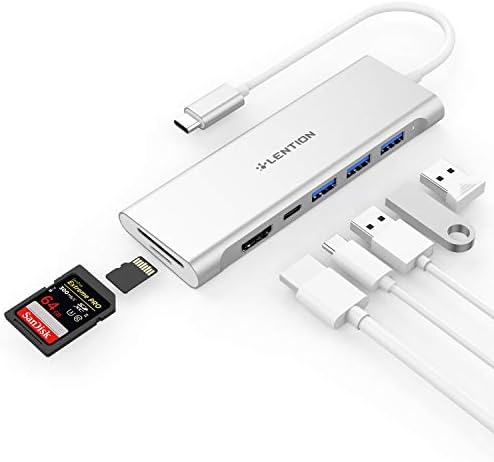 LENTION USB C Multiport Hub ile 4 K HDMI, 3 USB 3.0, SD / Micro SD Kart Okuyucu, 100 W PD Uyumlu 2021- MacBook Pro, Yeni