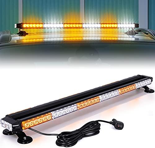 Linkıtom LED Strobe ışık Bar - Alüminyum Çift Yan Yanıp 37.5 78 LED Yüksek Yoğunluklu Acil Uyarı Lightbar w/ Manyetik Bankası
