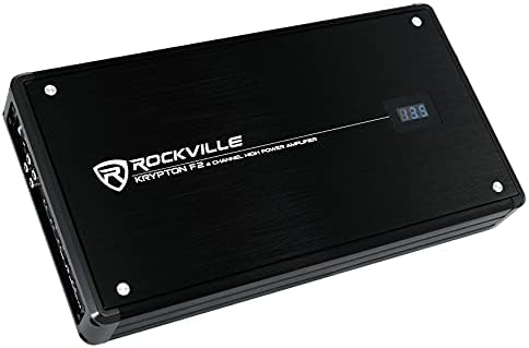 Rockville Kripton F2 2400 w Tepe / 600 w RMS 4 Kanal Araba Stereo Amplifikatör Paketi ile Rockville RWK42 4 Ölçer Kurulum Tel