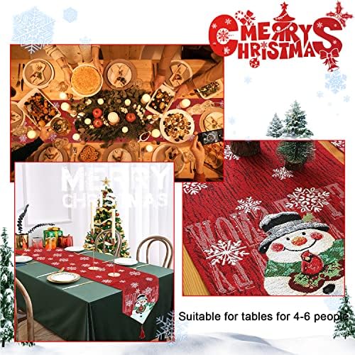Kardan adam Noel Masa Koşucu 13x72 İnç Çiftlik Tatil Parti Dresser Dolap yemek masası Noel Masa Koşucu Dekorasyon