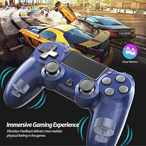 Nolansend Kablosuz Denetleyici Çift Titreşim Oyun Joystick Denetleyicisi için PS4/Ince / Pro,PS4 Konsolu ile Uyumlu.Mavi