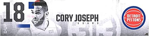 Cory Joseph Detroit Pistons Oyuncusu-2020-21 NBA Sezonundan 18 numaralı Beyaz İsim Levhası-Boyut 30 X 7-NBA Oyunu Kullanılmış