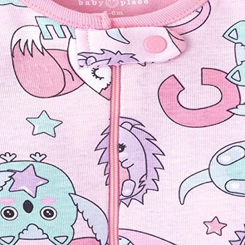 Çocuk yeri bebek yürümeye başlayan çocuk kız hayvan yıldız rahat uygun pamuk tek parça pijama 2'li paket