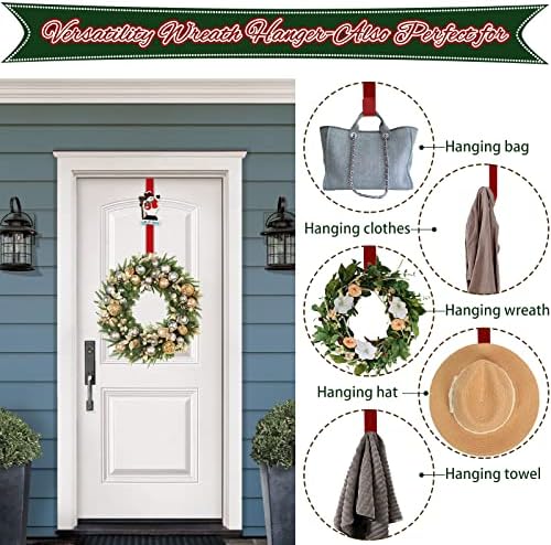 Jolensoy Çelenk Askı için Ön Kapı, Çelenk Askı Metal Üzerinde Kapı Askı için Noel Çelenk Dekor 3 Paketi (Style1)
