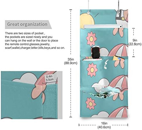 XDCGG asılan saklama çantası Sevimli Güzel Karikatür Unicorn Uçan Paraşüt Duvar Organizatörler ve Depolama Duvara Monte Kreş
