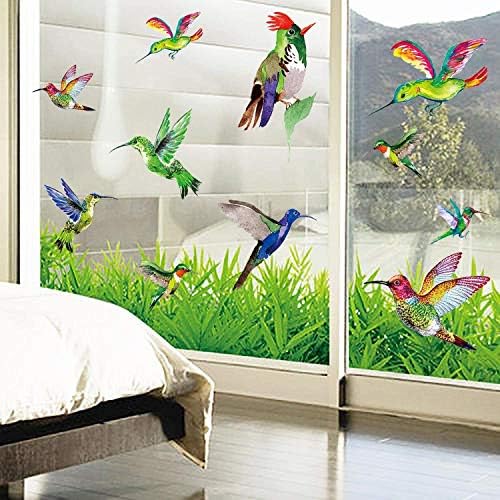 Hummingbird Pencere Tutunur Anti Çarpışma Pencere Çıkartmalar Dekor Dekoratif Kuş Pencere Çıkartmaları Sürgülü Cam Kapılar için(12
