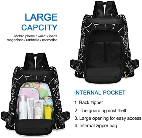 Goth örümcek Web sırt çantası kadınlar için su geçirmez Naylon Anti-hırsızlık Sırt Çantası hafif omuz çantası