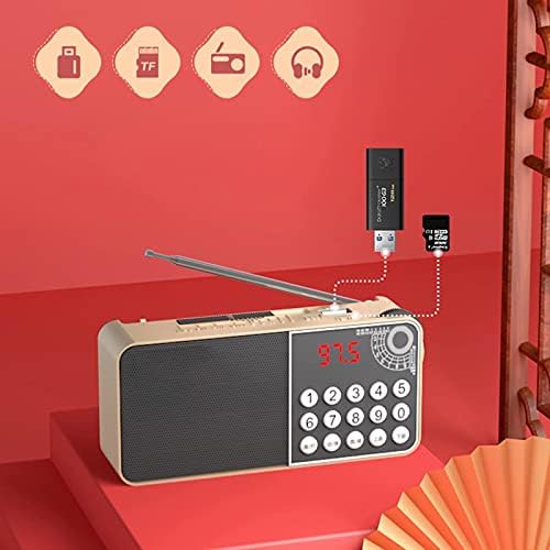 Taşınabilir Şarj Edilebilir Dijital AM FM Radyo Tam Kısa Dalga Cep Radyo ile 36 cm Aantenna LCD ekran, 5 W Büyük Hoparlör Küçük