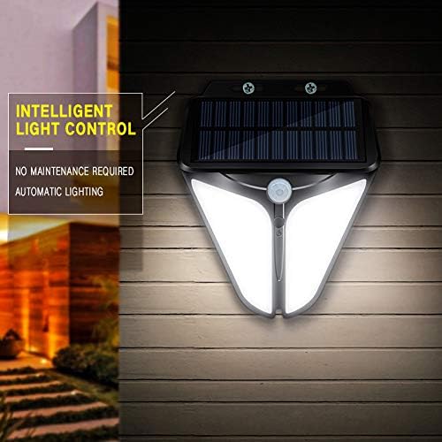 FENGZEHR güneş duvar lambası açık, IP65 su geçirmez, 1500 mAh, hareket sensörü ve ışık kontrolü, güvenlik kablosuz su geçirmez