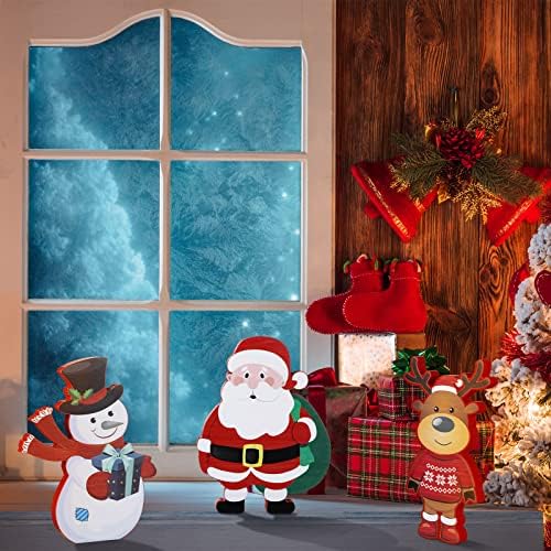 3 Adet Noel Masa Işaretleri Kardan Adam Masa Centerpiece Noel Baba Ahşap Işareti Elk Noel Işareti Noel Tatili Masa Dekorasyon