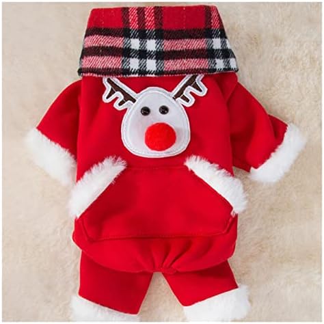 HNTHY Köpek veya Kedi Noel Kırmızı Elbise Kış Sıcak Dört Ayak Giysileri Pet Yeni Yıl Kostüm Elbise (Renk: Kırmızı, Boyutu: XXL