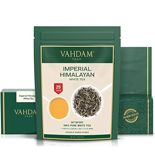VAHDAM, Himalayalardan İmparatorluk Beyaz Çay Yaprakları (25 Bardak) - Dünyanın En Sağlıklı Çay Türü-GÜÇLÜ ANTİOKSİDANLAR, Yüksek