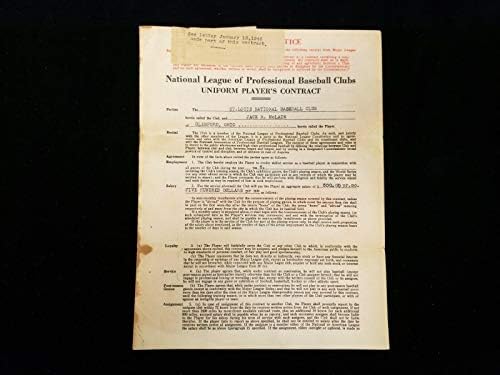 1946 St. Louis Cardinals Küçük Lig Ortaklık Sözleşmesi-Jack McLain-Major League Baseball İmzalı Çeşitli Ürünler