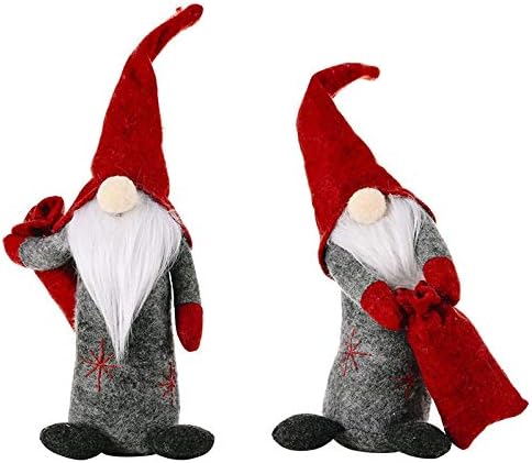 JJKFQ El Yapımı Uzun Şapka Dolması Gnome Oyuncak Santa Bebek Noel Süsler Süslemeleri Ev için (Renk: 44x10 cm)