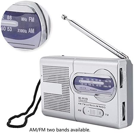 Çok Fonksiyonlu Gümüş Retro Klasik Taşınabilir AM / FM Radyo Mini Radyo ile Eski Moda Klasik Tarzı, BC-R119 Radyo Yüksek Güçlü