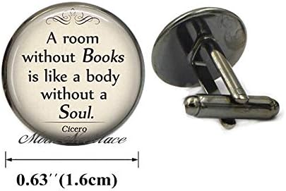 CrescentMoonNecklace Moda Kol Düğmeleri, Zarif Kol Düğmeleri, Basit Kol Düğmeleri, Kitapsız Bir Oda Alıntı Kol Düğmeleri, Kitap