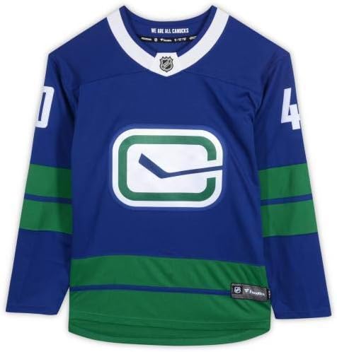 Çerçeveli Elias Pettersson Vancouver Canucks İmzalı Mavi Alternatif Fanatikler Ayrılıkçı Jersey-İmzalı NHL Formaları