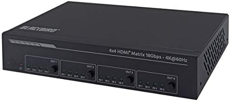 Monoprice Blackbird 4K 4x4 HDMI Matrisi, 18 Gbps, YUV4:4:4, HDCP 2.2 (115750)