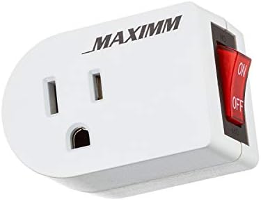 Maximm 3-Pack Topraklı Priz Plug-in Güç açma / Kapama Düğmesi, Açık Kapalı Priz Adaptörü, İç Mekan Uzatma Kabloları, ışıklar