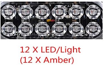 100X Amber 12-LED Uyarı Acil Flaş Strobe ışık Yüzey Montaj 12 V