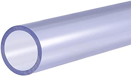 MECCANIXITY PVC Sert Yuvarlak Boru 25.6 mm KIMLIĞI 32 mm OD 0.3 m Şeffaf Mavi Yüksek Şeffaflık için Su Borusu, El Sanatları,