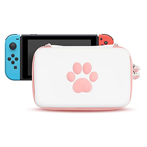 GeekShare Sevimli Kedi Pençe Seyahat Taşıma Çantası ile Uyumlu Nintendo Anahtarı/Anahtarı OLED Sert Kabuk Taşınabilir saklama