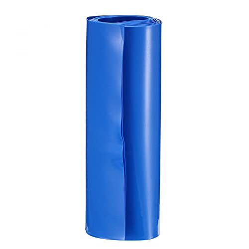 uxcell Pil Wrap PVC ısı Shrink boru 85mm düz Genişliği 18650 Güç kaynakları için 1 Metre Uzunluk Mavi