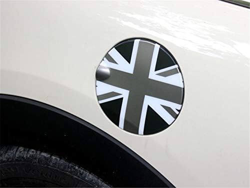 Siyah / Gri Union Jack İNGILTERE Bayrağı ABS Sticker Kapak Trim Cap ıçin Mini Cooper ONE S JCW R55 Clubman 2010- (Gaz Tankı