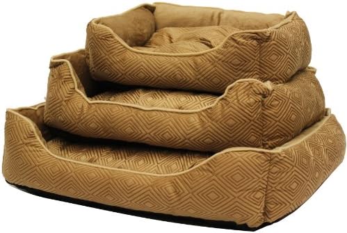 Mool Dikdörtgen Yastıklı Köpek Yatağı, Açık Kahverengi