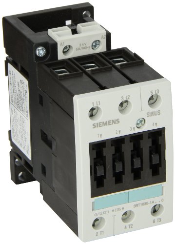 Siemens 3RT10 35-1AC20 Motor Kontaktörü, 3 Kutuplu, Vidalı Terminaller, S2 Çerçeve Boyutu, 50 ve 60hz'de 24V AC Bobin Gerilimi