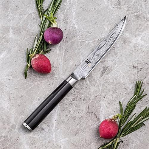 Shun DM-0711 Çatal Bıçak Takımı Klasik 4.75 İnç Bifteği Hassas ve Kolay Bir Şekilde Kesmek için Özel Olarak Yapılmış Zarif, El