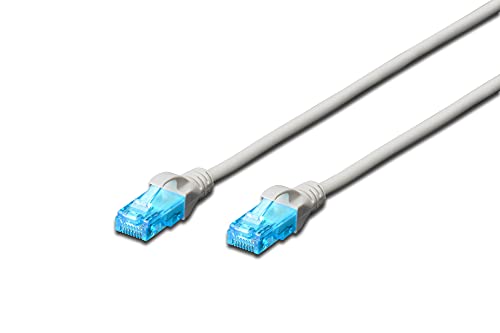 DİGİTUS CAT 5e U-UTP yama kablosu, 7 m, ağ, LAN DSL Ethernet kablosu, PVC, CCA, AWG 26/7, gri