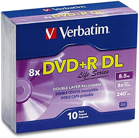 Verbatim Life Serisi DVD + R DL Disk İnce Kılıf, 10'lu Paket