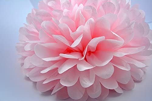 Qian Parti Pembe Doğum Günü Partisi Süslemeleri 12 adet Beyaz Pembe Doku Kağıt Pom Pom Petek Topu Kağıt Fener Kağıt Çiçek Asılı