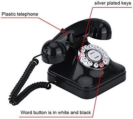 Pomya Kablolu Telefon, Retro Tarzı Vintage Çok Fonksiyonlu Plastik Telefon Masaüstü Sabit Telefon Sabit Telefon Ev Otel için