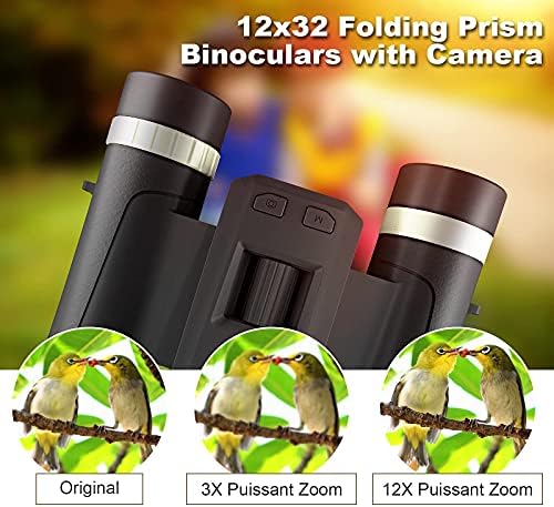 Kamera Dürbün,2.7 K Dijital Kamera Dürbün Kamera ile 2.4 LCD Ekran 12x32 Katlanır Prizma Dijital Dürbün Kamera Video ile Avcılık