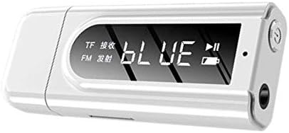 JYEMDV Bluetooth 5.0 Ses Kablosuz Alıcı Verici Adaptörü Beyaz MP3 Çalar AUX FM Çift Çıkış TF USB 3.5 mm Jack ile Uyumlu TV PC