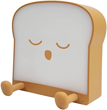 HJJLY Tost Ekmeği Gece Lambası, cep telefonu tutucu Kademesiz karartma USB Karikatürler Yatak Odası Kawaii Oturma Odası için