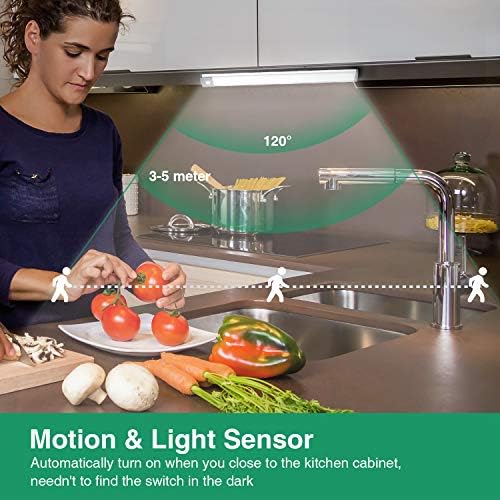 LED Hareket Sensörü dolap ışığı 2500mAh 2 Paket Şarj Edilebilir Tezgah Altı Dolap Aydınlatması, Dolap, Dolap, Mutfak, Koridor,