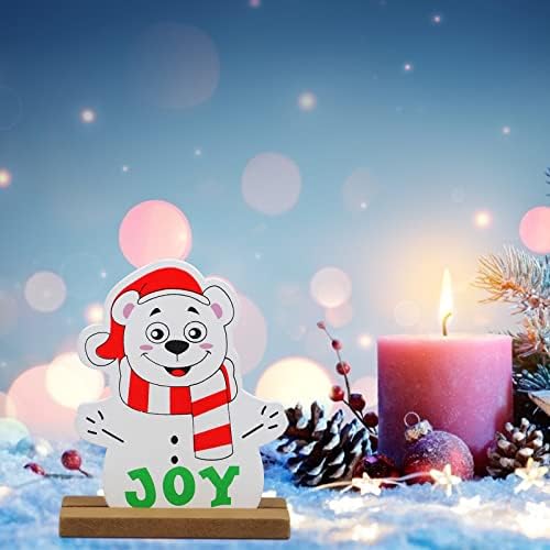 Uoeo 6 Pcs Noel Masa Işareti Noel Masa Centerpiece Süslemeleri Ahşap Masa Süslemeleri Noel Süsler için Tatil Noel Yemeği Parti